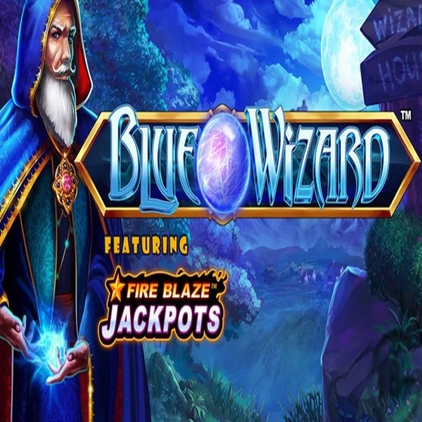 Play the Blue Wizard Fire Blaze Jackpots slot by Rarestone Gaming on Hollywin Casino