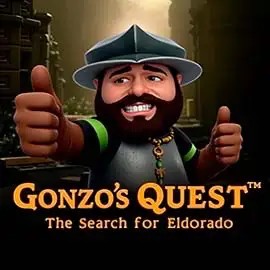 Gonzo's Quest slot logo by NetEnt at Hollywin Casino