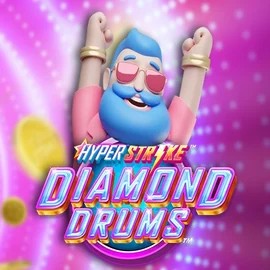 Hyper Strike Diamond Drums slot logo by Gameburger Studios at Hollywin Casino